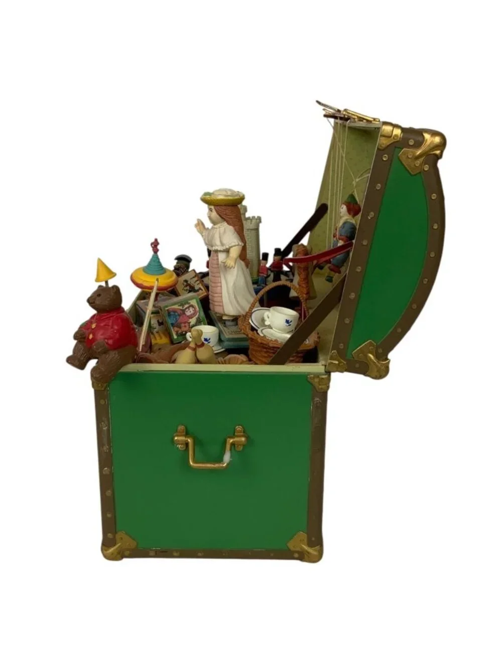 Enesco Toy Symphony Musical Green Treasure Chest Vintage Style Holiday Decor